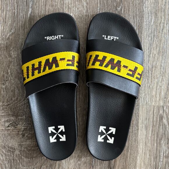 Off-White Industrial Belt Slides Men’s in Black Yellow - Size: EU 42 main image 9